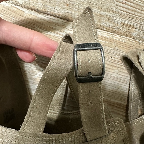 Birkenstock Papillio Esra Wedge Leather Boho Clog Sz 38 - Picture 8 of 12